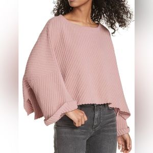 Free People I Can't Wait Dolman Sweater Pink Size Medium Cropped Pullover